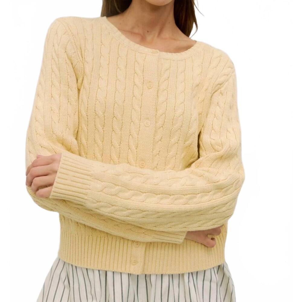 NEW MOD REF sweater top cardigan in yellow